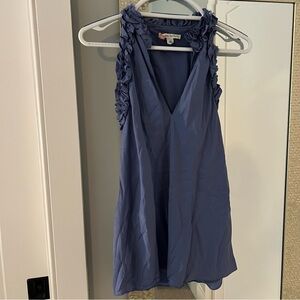Banana Republic V-Neck Ruffle Tank Top in Blue